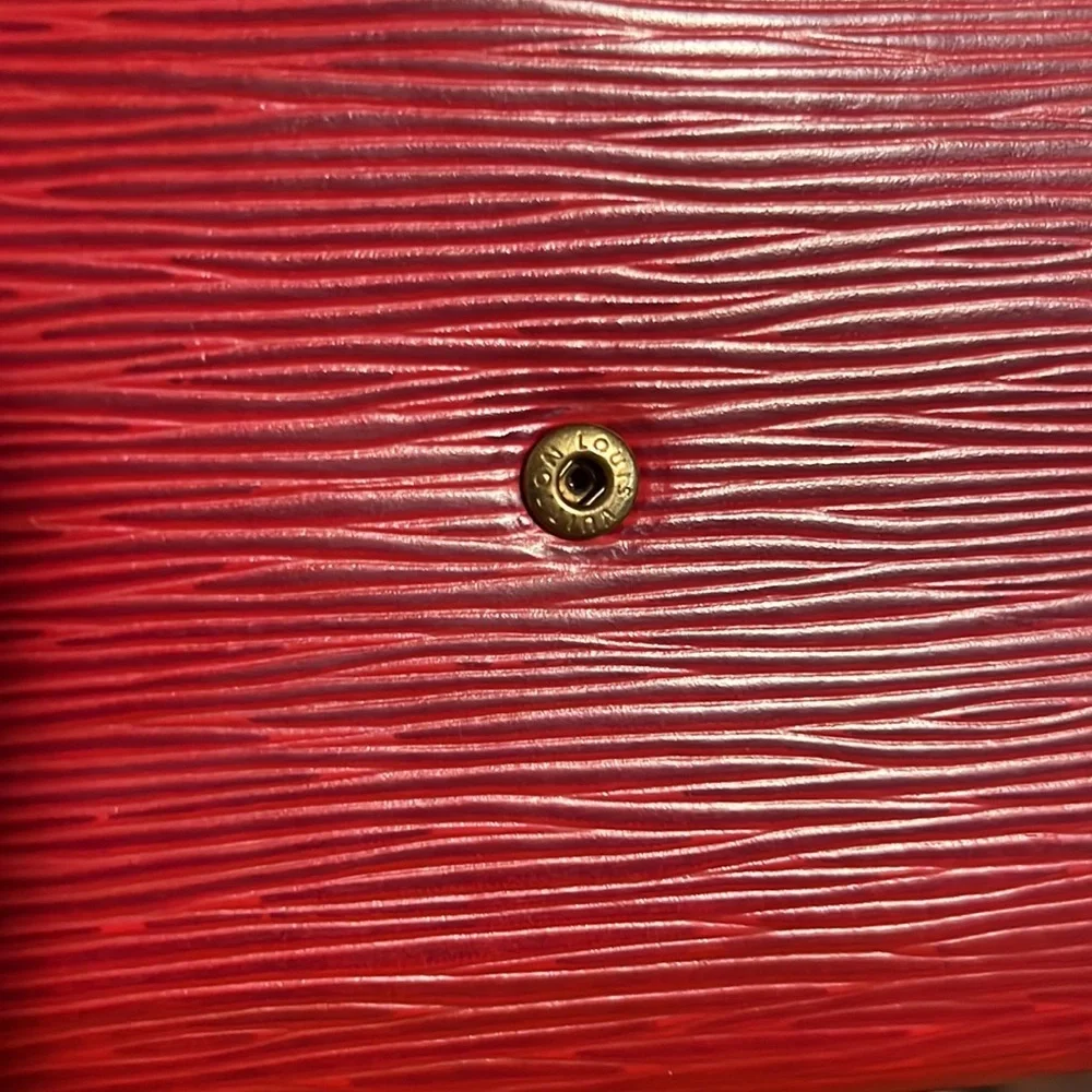 Authentic Vintage Louis Vuitton Red Epi Sarah Wallet
